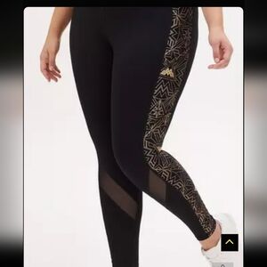Torrid Black and Gold Track Pants